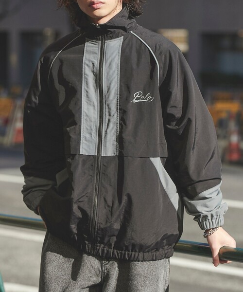 POLO BCS（ポロ ビーシーエス）の「POLO BCS(ポロ・ビーシーエス)別注スポーツナイロントラックジャケット（ナイロンジャケット・メンズ・ブラック/ナチュラル/グレー・M/L/XL）」の2枚目の写真