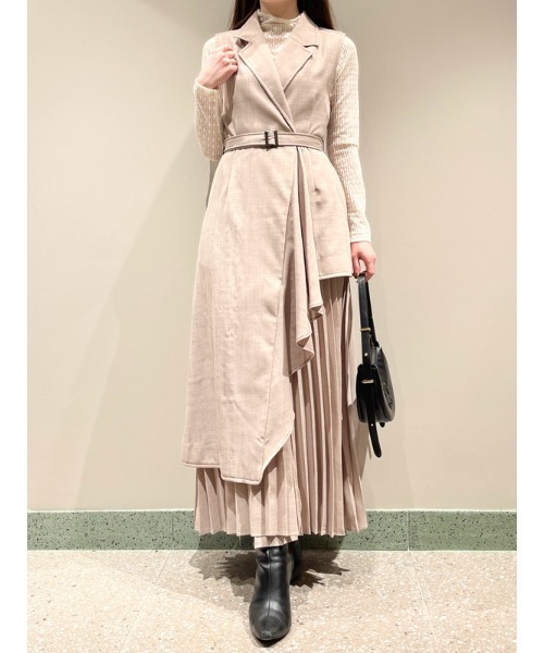 SNIDEL（スナイデル）の「プリーツノースリジャケットワンピース  