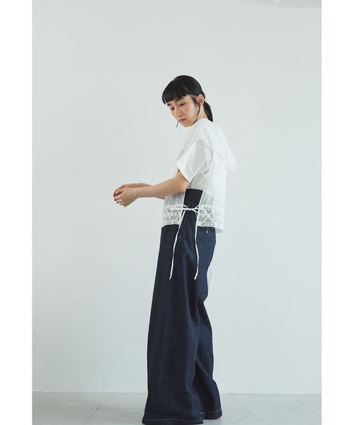 Heriter（エリテ）の「フリルカラージレ（ベスト・レディース・ブラック/オフホワイト・38）」の7枚目の写真