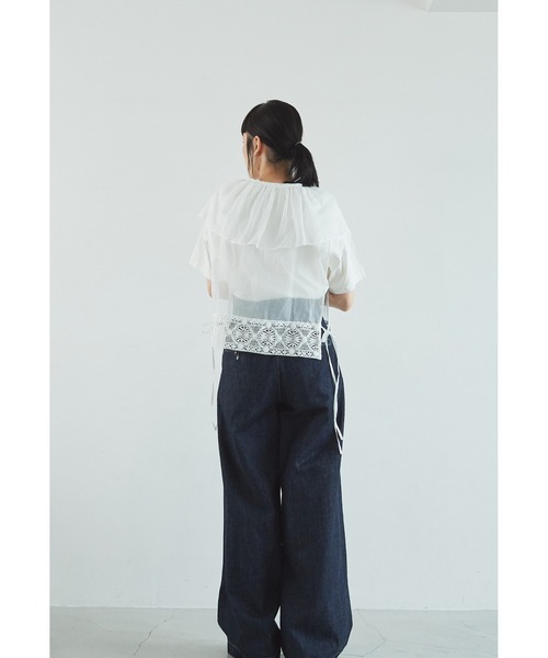 Heriter（エリテ）の「フリルカラージレ（ベスト・レディース・ブラック/オフホワイト・38）」の8枚目の写真