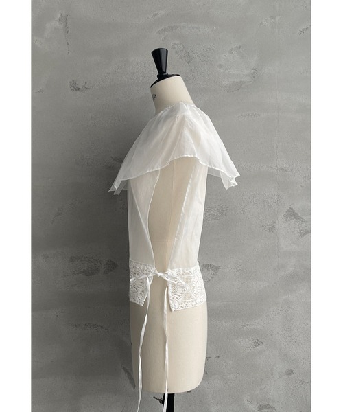 Heriter（エリテ）の「フリルカラージレ（ベスト・レディース・ブラック/オフホワイト・38）」の10枚目の写真