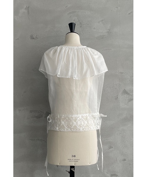 Heriter（エリテ）の「フリルカラージレ（ベスト・レディース・ブラック/オフホワイト・38）」の11枚目の写真