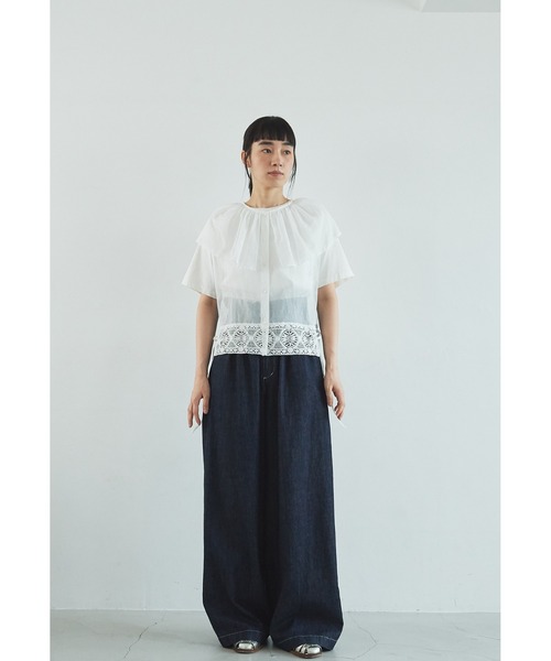 Heriter（エリテ）の「フリルカラージレ（ベスト・レディース・ブラック/オフホワイト・38）」の3枚目の写真