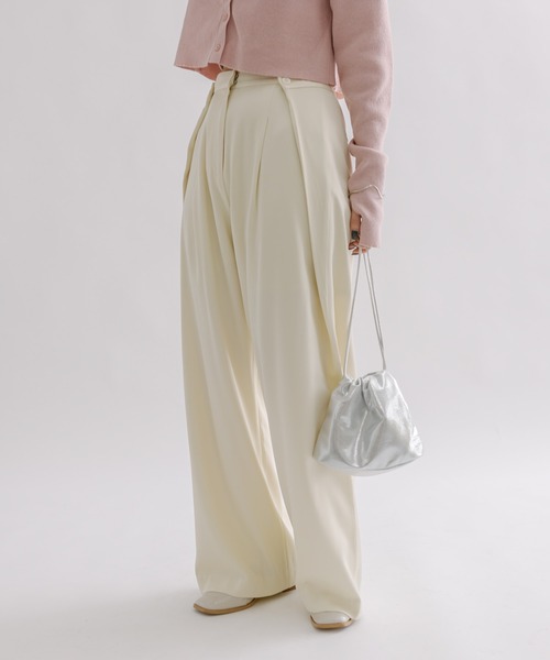 mline（エムライン）の「[mline]ウエストボタンスラックスパンツ（スラックス・レディース・イエロー/アイボリー/チャコールグレー・1/2）」の17枚目の写真