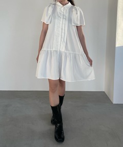 セール】PEPLUM LINE CHIFFON SKIRT SET DRESS（ワンピース