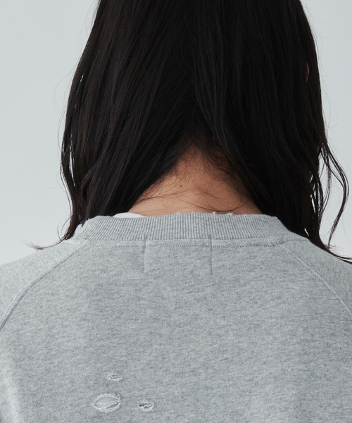 THE STANDARD（ザスタンダード）の「WEGO/ダメージプルオーバースウェット（スウェット・メンズ・ブラック/杢グレー・LARGE/MEDIUM）」の7枚目の写真