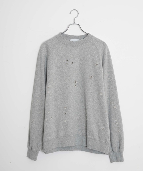 THE STANDARD（ザスタンダード）の「WEGO/ダメージプルオーバースウェット（スウェット・メンズ・ブラック/杢グレー・LARGE/MEDIUM）」の15枚目の写真