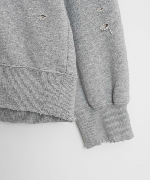 THE STANDARD（ザスタンダード）の「WEGO/ダメージプルオーバースウェット（スウェット・メンズ・ブラック/杢グレー・LARGE/MEDIUM）」の18枚目の写真