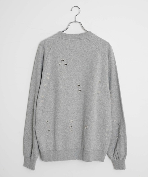 THE STANDARD（ザスタンダード）の「WEGO/ダメージプルオーバースウェット（スウェット・メンズ・ブラック/杢グレー・LARGE/MEDIUM）」の16枚目の写真
