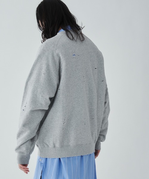 THE STANDARD（ザスタンダード）の「WEGO/ダメージプルオーバースウェット（スウェット・メンズ・ブラック/杢グレー・LARGE/MEDIUM）」の9枚目の写真