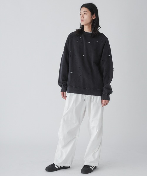 THE STANDARD（ザスタンダード）の「WEGO/ダメージプルオーバースウェット（スウェット・メンズ・ブラック/杢グレー・LARGE/MEDIUM）」の22枚目の写真