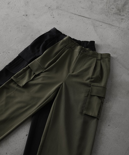 RUUBON（ルーボン）の「【RUUBON】TR 2tuck cargo pants / TR 2タックカーゴパンツ（カーゴパンツ・メンズ・カーキ/ブラック・L/M/S）」の20枚目の写真