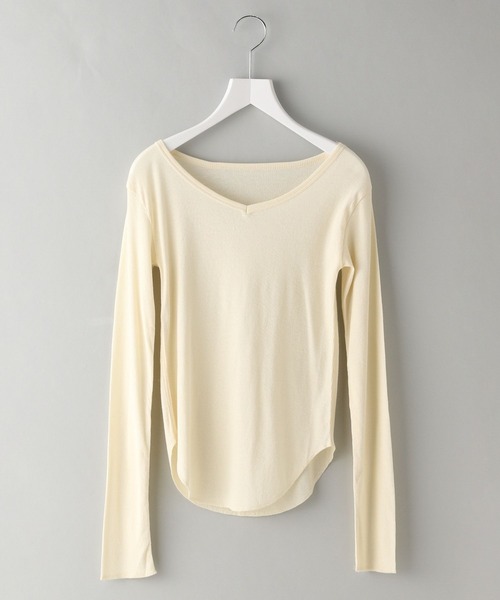 A part by（アパートバイ）の「シアーリブ2WAY_長袖/WEB先行予約（Tシャツ/カットソー・レディース・アイボリー/カーキ/ブラック・FREE）」の2枚目の写真