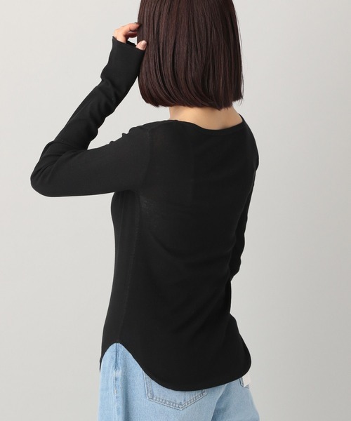 A part by（アパートバイ）の「シアーリブ2WAY_長袖/WEB先行予約（Tシャツ/カットソー・レディース・アイボリー/カーキ/ブラック・FREE）」の9枚目の写真