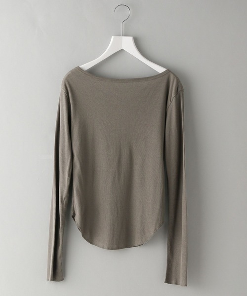 A part by（アパートバイ）の「シアーリブ2WAY_長袖/WEB先行予約（Tシャツ/カットソー・レディース・アイボリー/カーキ/ブラック・FREE）」の12枚目の写真