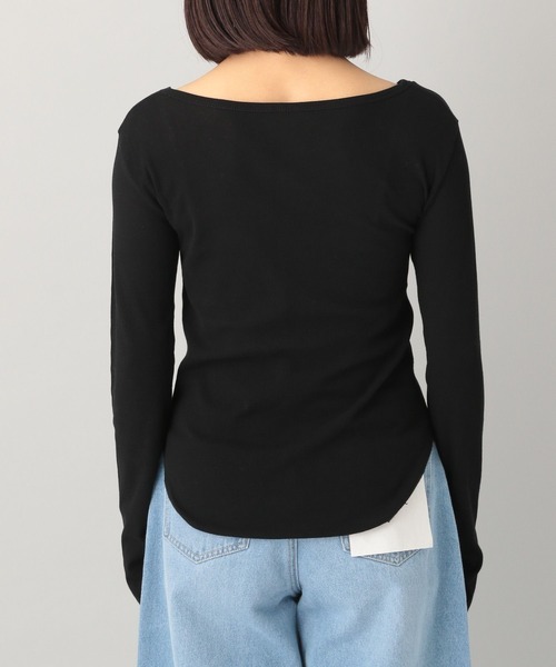 A part by（アパートバイ）の「シアーリブ2WAY_長袖/WEB先行予約（Tシャツ/カットソー・レディース・アイボリー/カーキ/ブラック・FREE）」の15枚目の写真