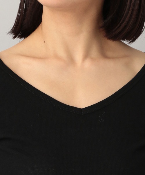 A part by（アパートバイ）の「シアーリブ2WAY_長袖/WEB先行予約（Tシャツ/カットソー・レディース・アイボリー/カーキ/ブラック・FREE）」の16枚目の写真