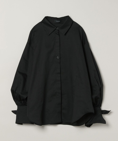 JEANASIS（ジーナシス）の「カフスリボンレギュラーシャツ/ 110893（シャツ/ブラウス・レディース・オフホワイト/ブラック・FREE）」の2枚目の写真