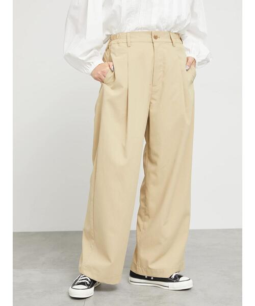 sm2rhythm（サマンサモスモスリズム）の「【撥水加工】テックコットンタックワイドパンツ（その他パンツ・レディース・ブラック/ベージュ・F）」の8枚目の写真