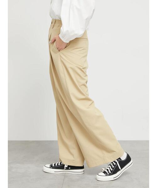 sm2rhythm（サマンサモスモスリズム）の「【撥水加工】テックコットンタックワイドパンツ（その他パンツ・レディース・ブラック/ベージュ・F）」の11枚目の写真