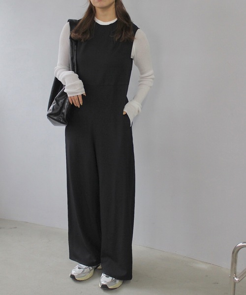 O'fmus(オフムス)の「リネンタッチオールインワン【O'fmus】 オールインワン ofsw24s001(つなぎ/オールインワン・レディース・グレー/ブラック・FREE)」の22枚目の写真