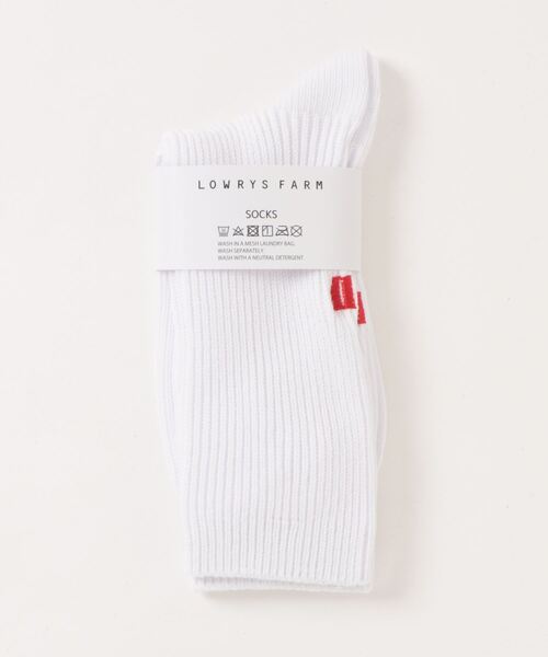 LOWRYS FARM（ローリーズファーム）の「ＬＦロゴシシュウソックス 103897（ソックス/靴下・レディース・ブルー/アイボリー/グリーン・FREE）」の2枚目の写真