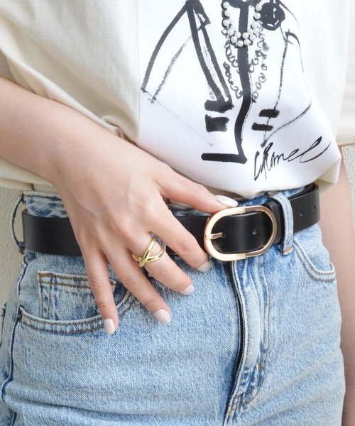 styiro（スタイロ）の「【累計販売数1万本突破！】選べる17展開 艶・マットゴールド シルバーミディアムレザーベルト オフィス 休日（ベルト・レディース・ブラック系2/ブラック系1/ブラウン系2/ホワイト系2/ホワイト系1/ベージュ系1/ベージュ系2/ブラウン系1/イエロー系2/ブラウン系3/ベージュ系3/ブラック系3/ホワイト系3/ベージュ系4/ブラック系4/ブラウン系4/ホワイト系4・FREE）」の6枚目の写真