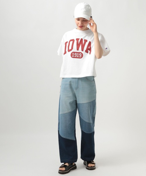 Champion（チャンピオン）の「【Champion(チャンピオン）】別注ロゴT（Tシャツ/カットソー・レディース・ベージュ/ライトブルー/ブラック/オフホワイト・FREE）」の12枚目の写真