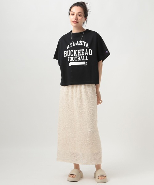 Champion（チャンピオン）の「【Champion(チャンピオン）】別注ロゴT（Tシャツ/カットソー・レディース・ベージュ/ライトブルー/ブラック/オフホワイト・FREE）」の13枚目の写真