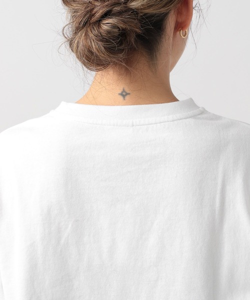 Champion（チャンピオン）の「【Champion(チャンピオン）】別注ロゴT（Tシャツ/カットソー・レディース・ベージュ/ライトブルー/ブラック/オフホワイト・FREE）」の10枚目の写真