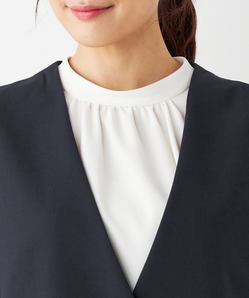 A/C DESIGN BY ALPHA CUBIC（エーシーデザインバイアルファキュービック）の「【セットアップ対応】ストレッチジレ（ノーカラージャケット・レディース・ベージュ/ネイビー・13号/9号/11号）」の17枚目の写真