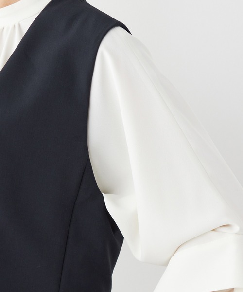 A/C DESIGN BY ALPHA CUBIC（エーシーデザインバイアルファキュービック）の「【セットアップ対応】ストレッチジレ（ノーカラージャケット・レディース・ベージュ/ネイビー・13号/9号/11号）」の19枚目の写真