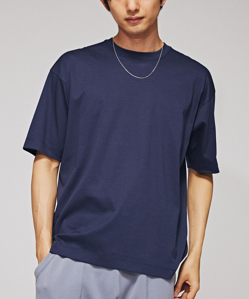 EDIFICE(エディフィス)の「アルビニスタスムース クルーネック Tシャツ(Tシャツ/カットソー・メンズ・ネイビー/ホワイト/グリーン/ブラック/アイボリー/オレンジ系その他・SMALL/MEDIUM/LARGE)」の5枚目の写真