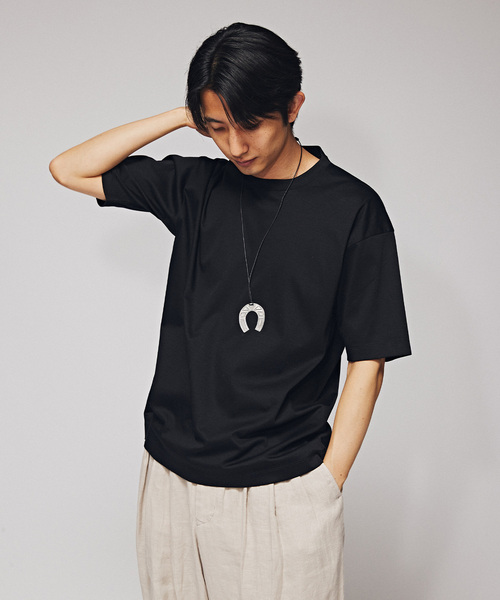 EDIFICE(エディフィス)の「アルビニスタスムース クルーネック Tシャツ(Tシャツ/カットソー・メンズ・ネイビー/ホワイト/グリーン/ブラック/アイボリー/オレンジ系その他・SMALL/MEDIUM/LARGE)」の10枚目の写真