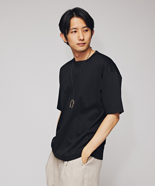 EDIFICE(エディフィス)の「アルビニスタスムース クルーネック Tシャツ(Tシャツ/カットソー・メンズ・ネイビー/ホワイト/グリーン/ブラック/アイボリー/オレンジ系その他・SMALL/MEDIUM/LARGE)」の12枚目の写真