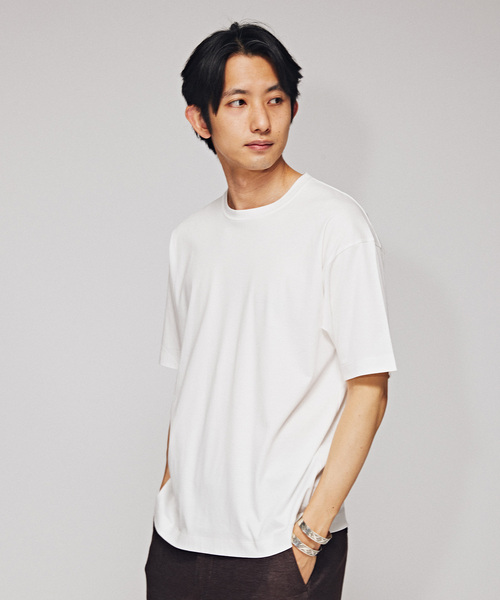 EDIFICE(エディフィス)の「アルビニスタスムース クルーネック Tシャツ(Tシャツ/カットソー・メンズ・ネイビー/ホワイト/グリーン/ブラック/アイボリー/オレンジ系その他・SMALL/MEDIUM/LARGE)」の18枚目の写真