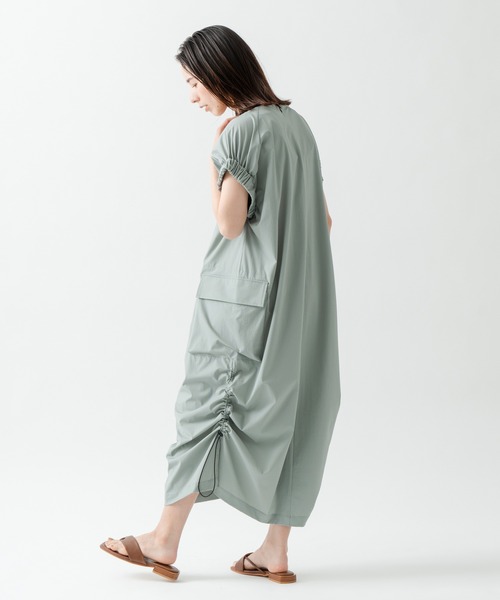セール】「KHA:KI/カーキ」ギャザースリーブワンピース（ワンピース  
