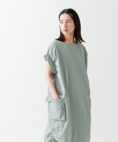 セール】「KHA:KI/カーキ」ギャザースリーブワンピース（ワンピース  