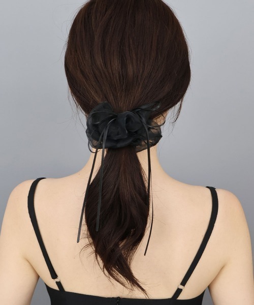 CEMONEMO（セモネモ）の「オーガンジー リボン シュシュ（シュシュ・レディース・オレンジ/ブラック/アイボリー/シルバー・FREE）」の10枚目の写真