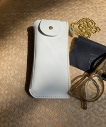 TIDEWAY | Ag+LEATHER BLACK&WHITE 抗菌MULTI CASE(メガネケース）(メガネ)