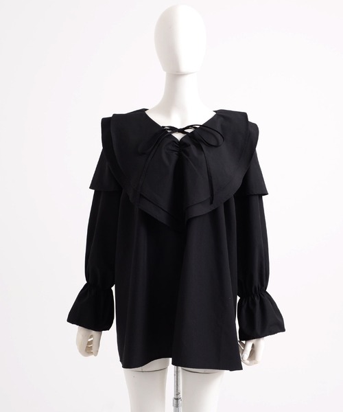 Dita Muaj.(ディータムアージュ)の「フリルカラーキャンディースリーブブラウス(チュニック)(シャツ/ブラウス・レディース・セージグリーン/ホワイト/ブラック・FREE)」の15枚目の写真