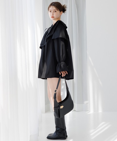 Dita Muaj.(ディータムアージュ)の「フリルカラーキャンディースリーブブラウス(チュニック)(シャツ/ブラウス・レディース・セージグリーン/ホワイト/ブラック・FREE)」の10枚目の写真