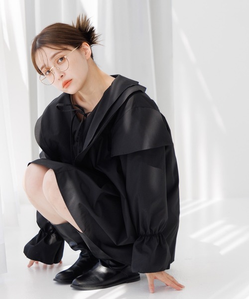 Dita Muaj.(ディータムアージュ)の「フリルカラーキャンディースリーブブラウス(チュニック)(シャツ/ブラウス・レディース・セージグリーン/ホワイト/ブラック・FREE)」の14枚目の写真