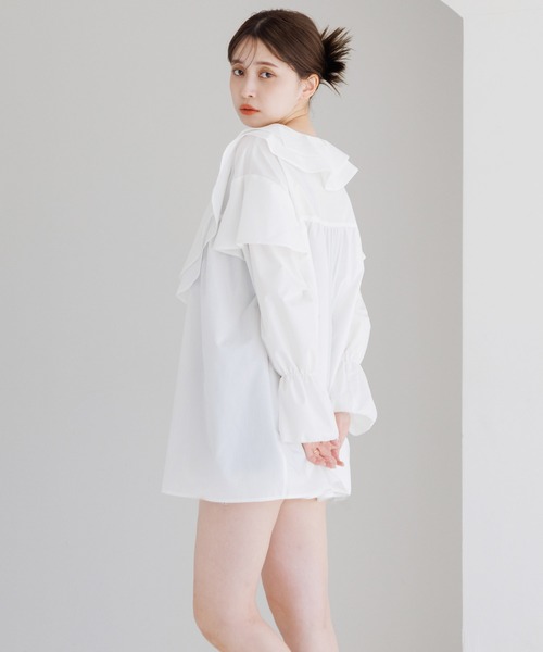 Dita Muaj.(ディータムアージュ)の「フリルカラーキャンディースリーブブラウス(チュニック)(シャツ/ブラウス・レディース・セージグリーン/ホワイト/ブラック・FREE)」の17枚目の写真