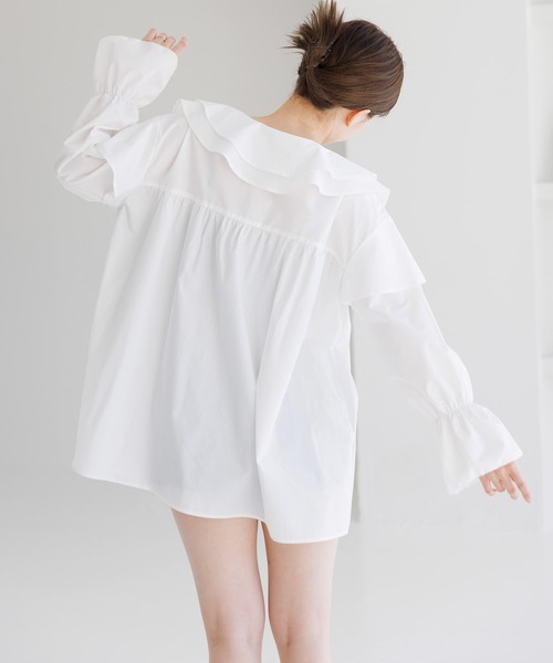 Dita Muaj.(ディータムアージュ)の「フリルカラーキャンディースリーブブラウス(チュニック)(シャツ/ブラウス・レディース・セージグリーン/ホワイト/ブラック・FREE)」の20枚目の写真