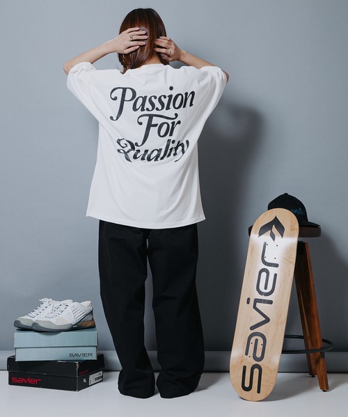 SAVIER（サビアー）の「【SAVIER/サビアー】オーバーサイズ　バックプリントTシャツ（Tシャツ/カットソー・メンズ・ホワイト/スミクロ・LARGE/MEDIUM）」の9枚目の写真