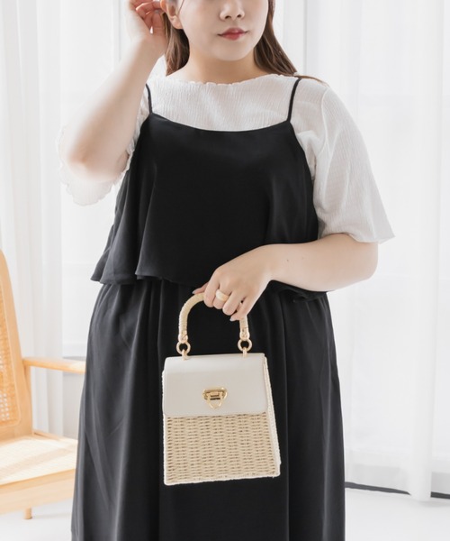 CLETTE(クレット)の「レイヤード風キャミワンピース(ワンピース・レディース・グレー/ブラック・LL/3L/4L)」の17枚目の写真