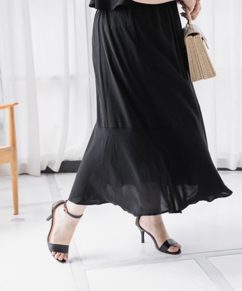 CLETTE(クレット)の「レイヤード風キャミワンピース(ワンピース・レディース・グレー/ブラック・LL/3L/4L)」の19枚目の写真