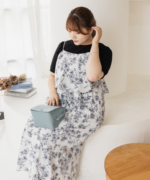 CLETTE(クレット)の「レイヤード風キャミワンピース(ワンピース・レディース・グレー/ブラック・LL/3L/4L)」の21枚目の写真