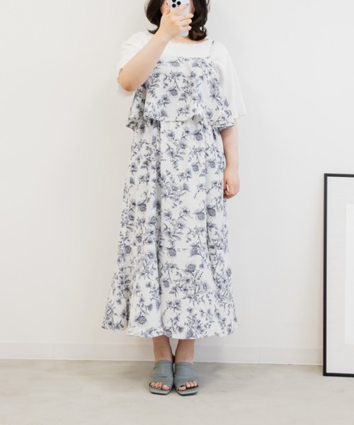 CLETTE(クレット)の「レイヤード風キャミワンピース(ワンピース・レディース・グレー/ブラック・LL/3L/4L)」の12枚目の写真